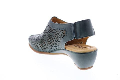 Pikolinos Romana Perf Closed Toe Heal 696-1662-OCEAN Womens Blue Clog Flats Shoes