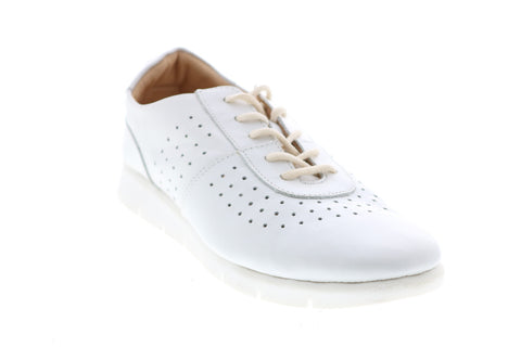 Darkwood Leather Lace Up 8056-35NA Womens White Lifestyle Sneakers Shoes