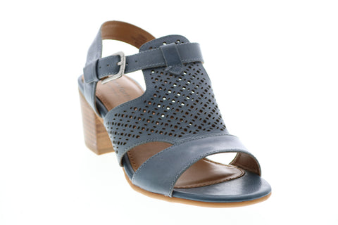 Comfortiva Amber Open Toe Heel CT0000307 Womens Blue Leather Strap Heels Shoes
