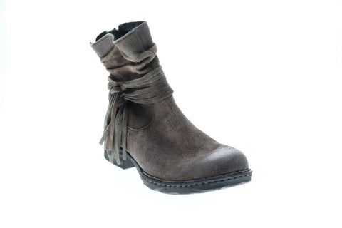 Born Cross Distressed D70360 Womens Gray Suede Zipper Casual Dress Boots