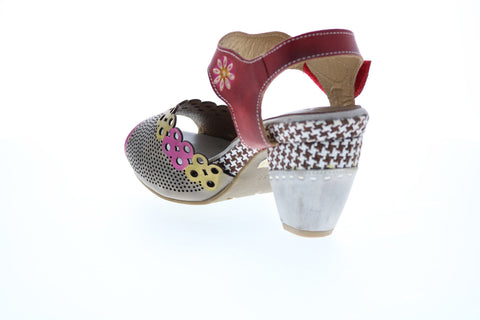 Spring Step Jive JIVE-GRYM Womens Gray Leather Hook & Loop Strap Heels Shoes