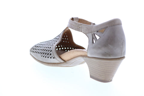 Earth Pavo-Soft PAVO-BGE Womens Beige Leather Strap Strap Heels Shoes