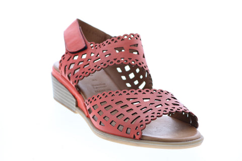 Spring Step Petra PETRA-RD Womens Red Leather Strap Slingback Sandals Shoes