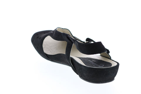 Earthies Buck Razzoli RAZZOLI-BLK Womens Black Suede Strap Strap Flats Shoes