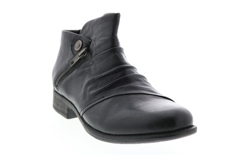 Earth Ronan Flat Boot RONAN-BLK Womens Black Leather Ankle & Booties Boots