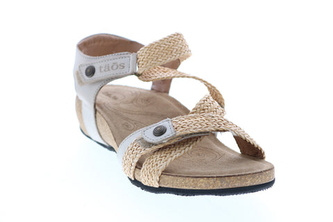 Taos Trulie TRU-16406-STN Womens Beige Leather Strap Slingback Sandals Shoes