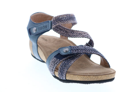 Taos Trulie TRU-16406-NVY Womens Blue Leather Strap Slingback Sandals Shoes