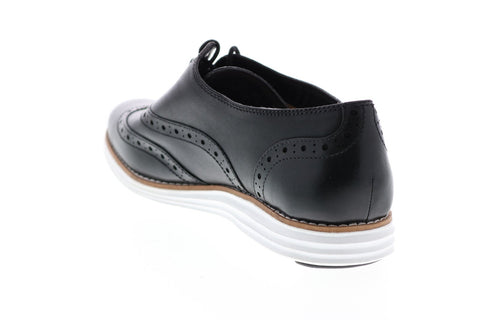 Cole Haan Original Grand W02618 Womens Black Leather Oxford Flats Shoes