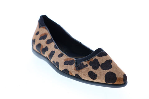 Cole Haan Leopard Pattern Spawn Skin W17931 Womens Brown Ballet Flats Shoes