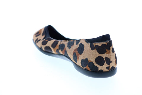 Cole Haan Leopard Pattern Spawn Skin W17931 Womens Brown Ballet Flats Shoes