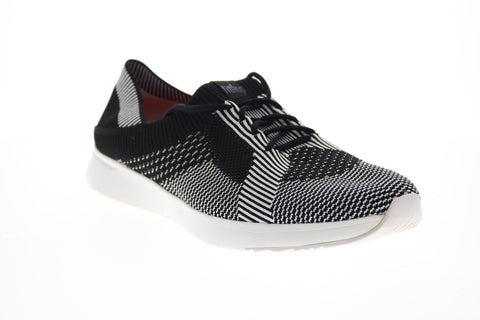 FitFlop Marbleknit X09-429-080 Womens Black Mesh Lace Up Lifestyle Sneakers Shoes