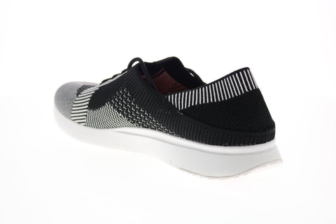 FitFlop Marbleknit X09-429-080 Womens Black Mesh Lace Up Lifestyle Sneakers Shoes