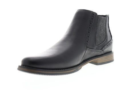 Steve Madden Proven Mens Black Leather Slip On Chelsea Boots Shoes