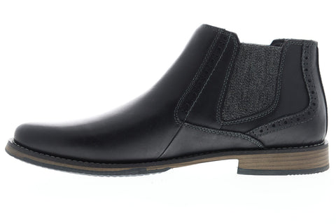 Steve Madden Proven Mens Black Leather Slip On Chelsea Boots Shoes