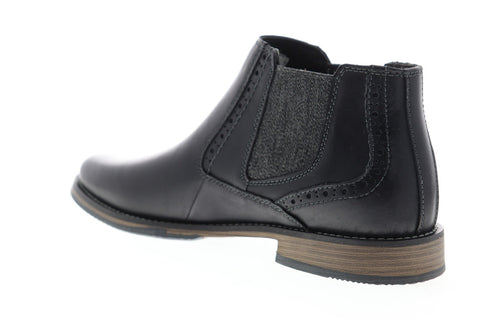 Steve Madden Proven Mens Black Leather Slip On Chelsea Boots Shoes