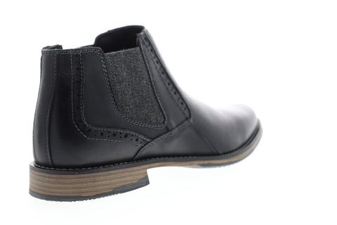 Steve Madden Proven Mens Black Leather Slip On Chelsea Boots Shoes