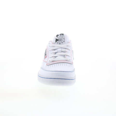Reebok Club C 85 Bape Q47367 Mens White Leather Lifestyle Sneakers Shoes