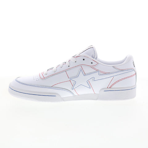 Reebok Club C 85 Bape Q47367 Mens White Leather Lifestyle Sneakers Shoes