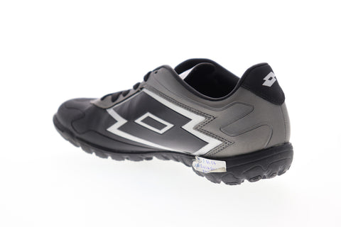Lotto Gravity V 700TF R5516 Mens Black Leather Low Top Athletic Soccer Shoes