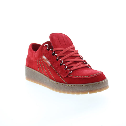 Mephisto Rainbow Mens Red Suede Lace Up Lifestyle Sneakers Shoes