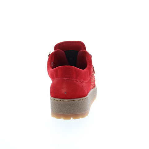 Mephisto Rainbow Mens Red Suede Lace Up Lifestyle Sneakers Shoes