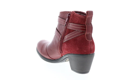 Earth Origin Raven RAVEN-BDX Womens Red Leather Zipper Ankle & Booties Boots