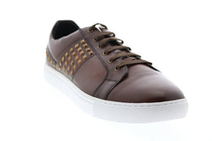 Robert Graham RBG10 Mens Brown Leather Lace Up Lifestyle Sneakers Shoes