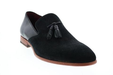 Robert Graham RBG3 Mens Black Suede Loafers & Slip Ons Tasseled Shoes