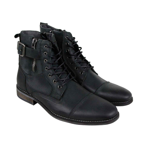 Steve Madden Reflected Mens Black Leather Lace Up Casual Dress Boots Shoes