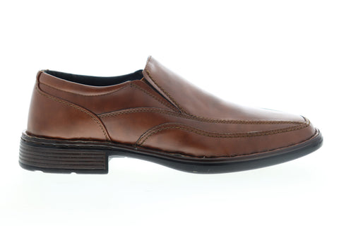 Robert Wayne Track Toe REMY Mens Brown Leather Low Top Casual Loafers Shoes