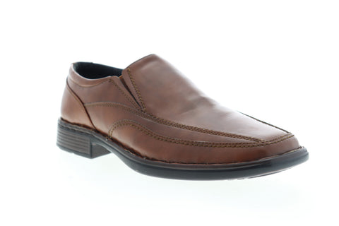 Robert Wayne Track Toe REMY Mens Brown Leather Low Top Casual Loafers Shoes