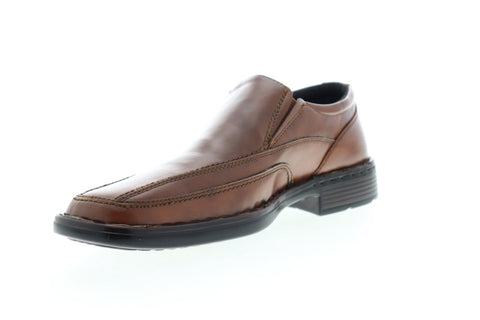 Robert Wayne Track Toe REMY Mens Brown Leather Low Top Casual Loafers Shoes