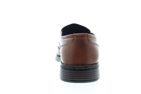 Robert Wayne Track Toe REMY Mens Brown Leather Low Top Casual Loafers Shoes