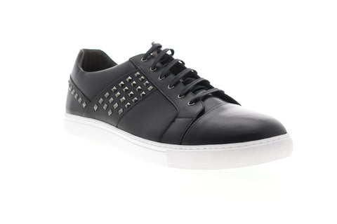 Robert Graham Ruman RG5318L Mens Black Leather Low Top Lifestyle Sneakers Shoes