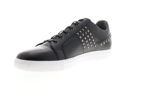 Robert Graham Ruman RG5318L Mens Black Leather Low Top Lifestyle Sneakers Shoes