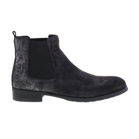 Robert Graham Canvas Mens Gray Suede Slip On Chelsea Boots - NEW* Angle_71_1053cec2-17e8-4c34-  main image 3