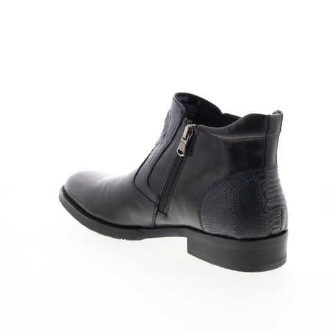 Robert Graham Zeitz RG5454B Mens Black Leather Zipper Chelsea Boots