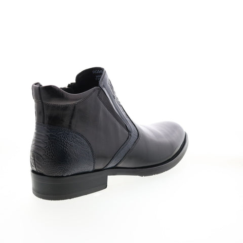 Robert Graham Zeitz RG5454B Mens Black Leather Zipper Chelsea Boots