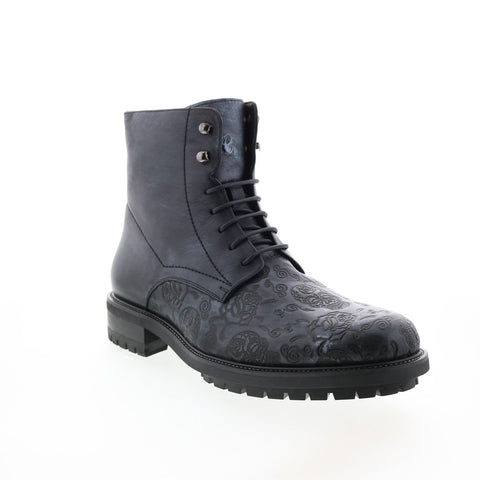 Robert Graham Abstraction RG5456B Mens Black Leather Casual Dress Boots