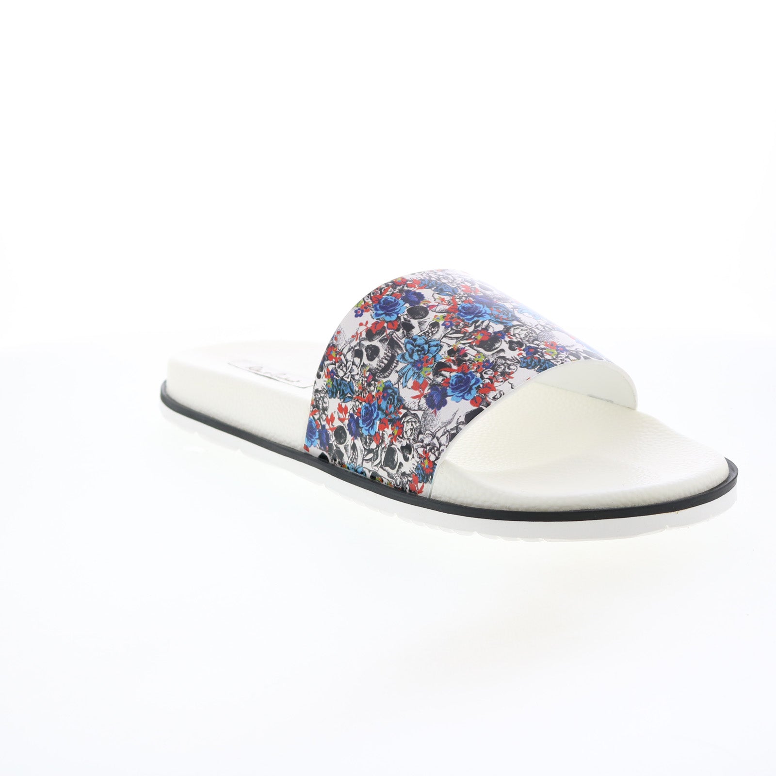 Robert Graham Multicolor Graphic Slide Sandals Robert Graham Whiteford RG5522F Mens White Synthetic Slides  main image 2