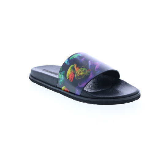 Robert Graham Jellyfish RG5638F Mens Black Leather Slides Sandals Shoes