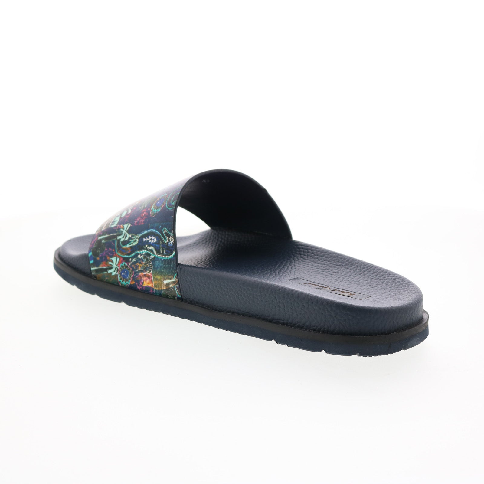 Black Slide Sandals with Iridescent Paisley Strap Robert graham  Tiki size 12 nm_3469743_100106_m main image 2