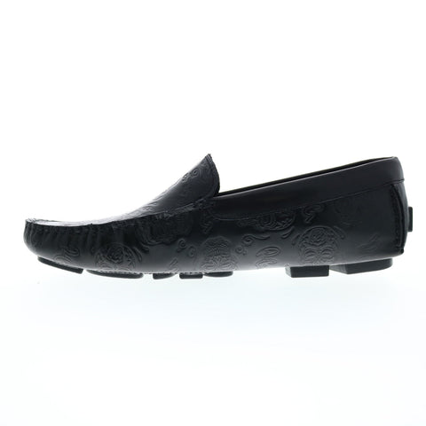 Robert Graham Crossbones RG5668S Mens Black Leather Loafers Moccasin Shoes