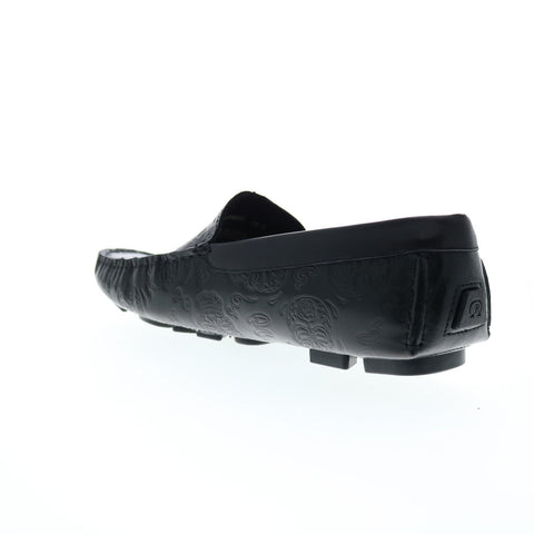 Robert Graham Crossbones RG5668S Mens Black Leather Loafers Moccasin Shoes