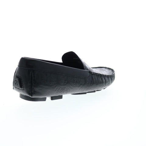 Robert Graham Crossbones RG5668S Mens Black Leather Loafers Moccasin Shoes