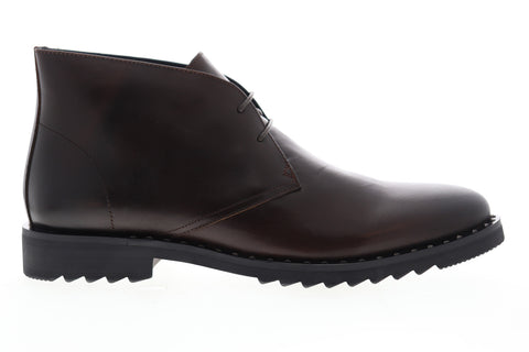 Robert Graham Norrie RGB5149 Mens Brown Leather Mid Top Lace Up Chukkas Boots
