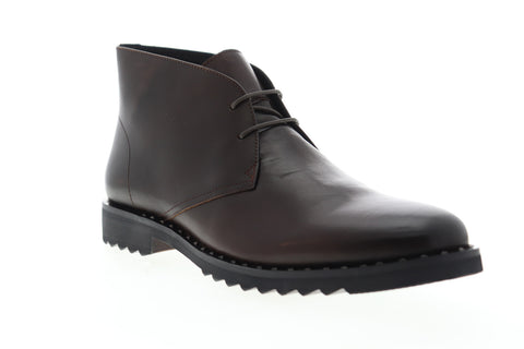 Robert Graham Norrie RGB5149 Mens Brown Leather Mid Top Lace Up Chukkas Boots