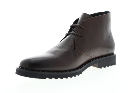 Robert Graham Norrie RGB5149 Mens Brown Leather Mid Top Lace Up Chukkas Boots