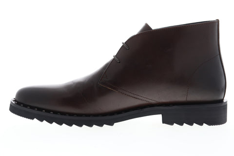 Robert Graham Norrie RGB5149 Mens Brown Leather Mid Top Lace Up Chukkas Boots