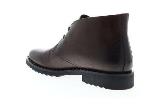 Robert Graham Norrie RGB5149 Mens Brown Leather Mid Top Lace Up Chukkas Boots
